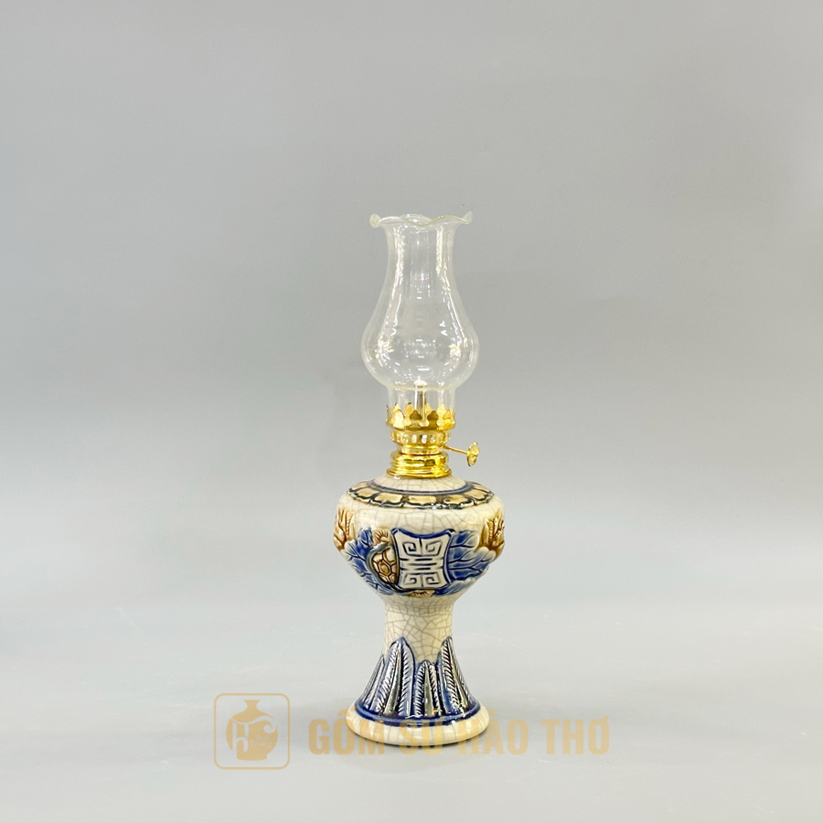 Đèn dầu gốm sứ DT6R27 Bát Tràng quà tặng phong thủy cao cấp 