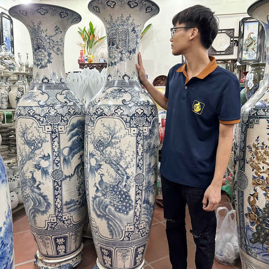 Lộc bình tứ cảnh LB496R2 phong thủy đẹp, quà biếu sang trọng 