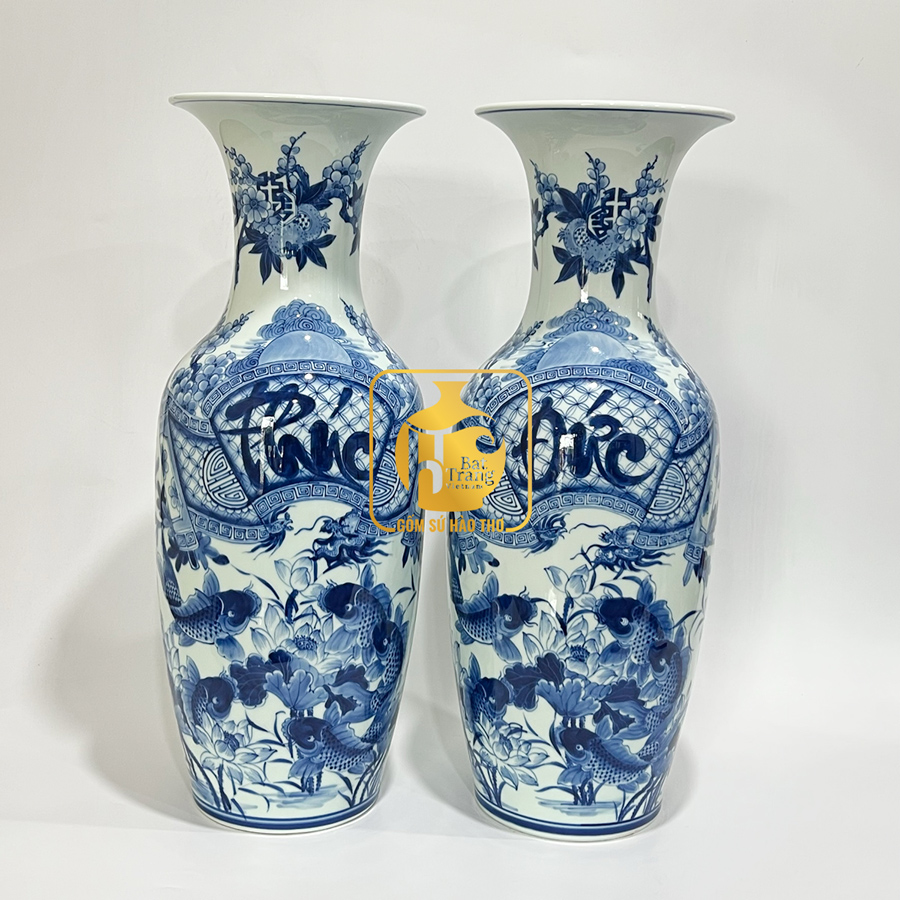 Lộc bình phúc đức LB28L54 gốm sứ Bát Tràng quà biếu ý nghĩa 