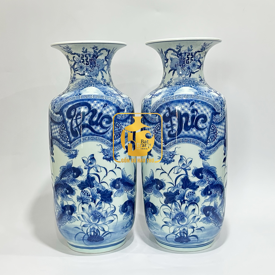 Lộc bình phúc đức LB28L55| Gốm sứ Bát Tràng cao cấp| Quà tặng phong thủy 