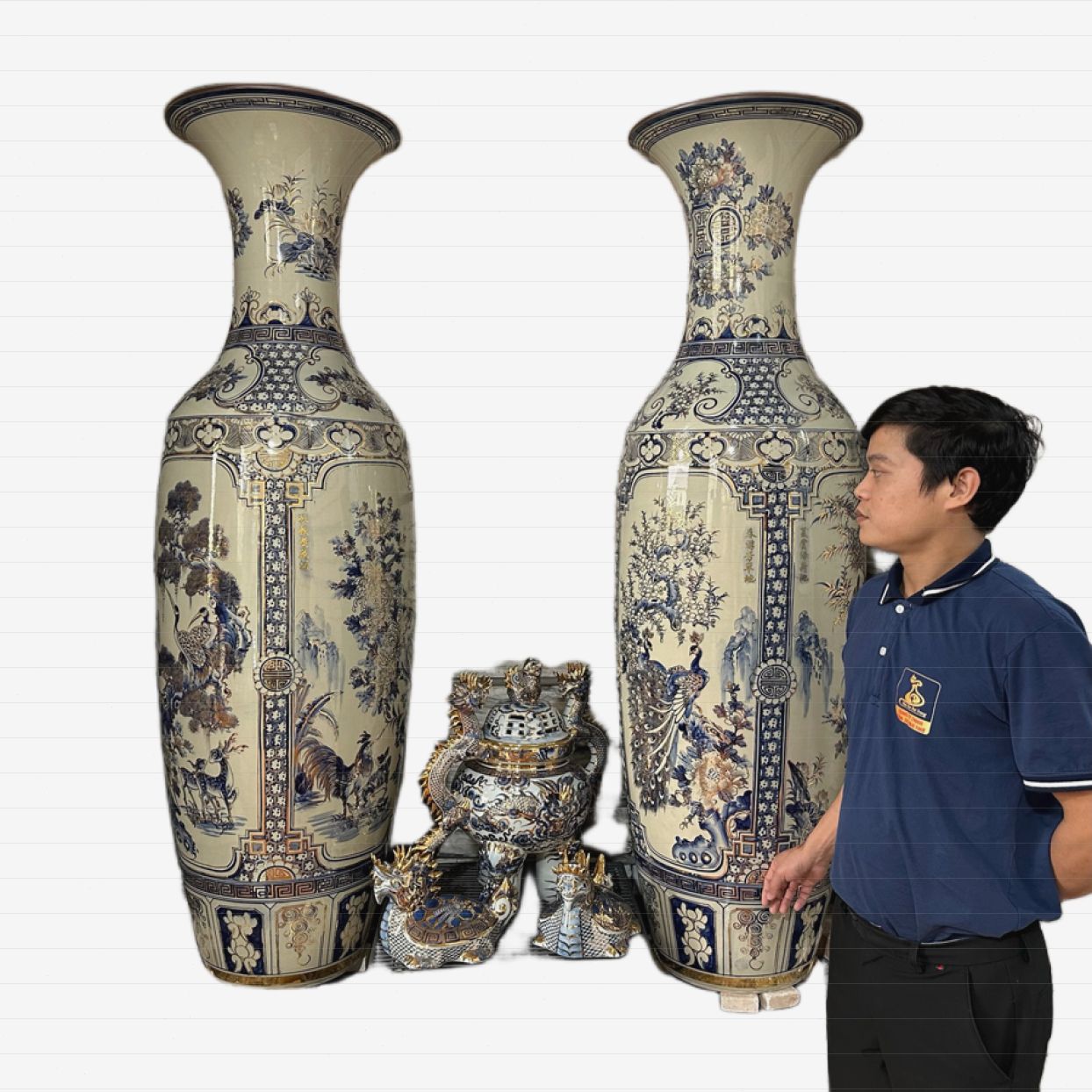 Lộc bình Tứ Cảnh LB28LVV1 1m65 cao cấp phong thủy quà tặng 