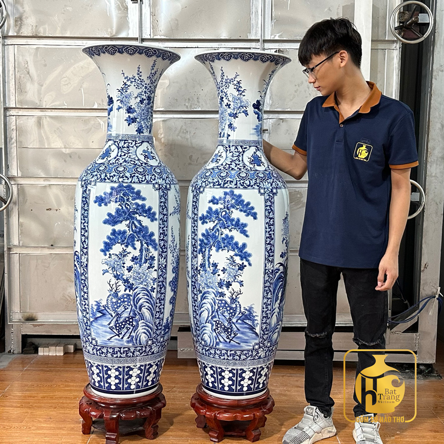 Lộc bình Tứ Cảnh LB6L2 Bát Tràng cao cấp quà tặng phong thủy 