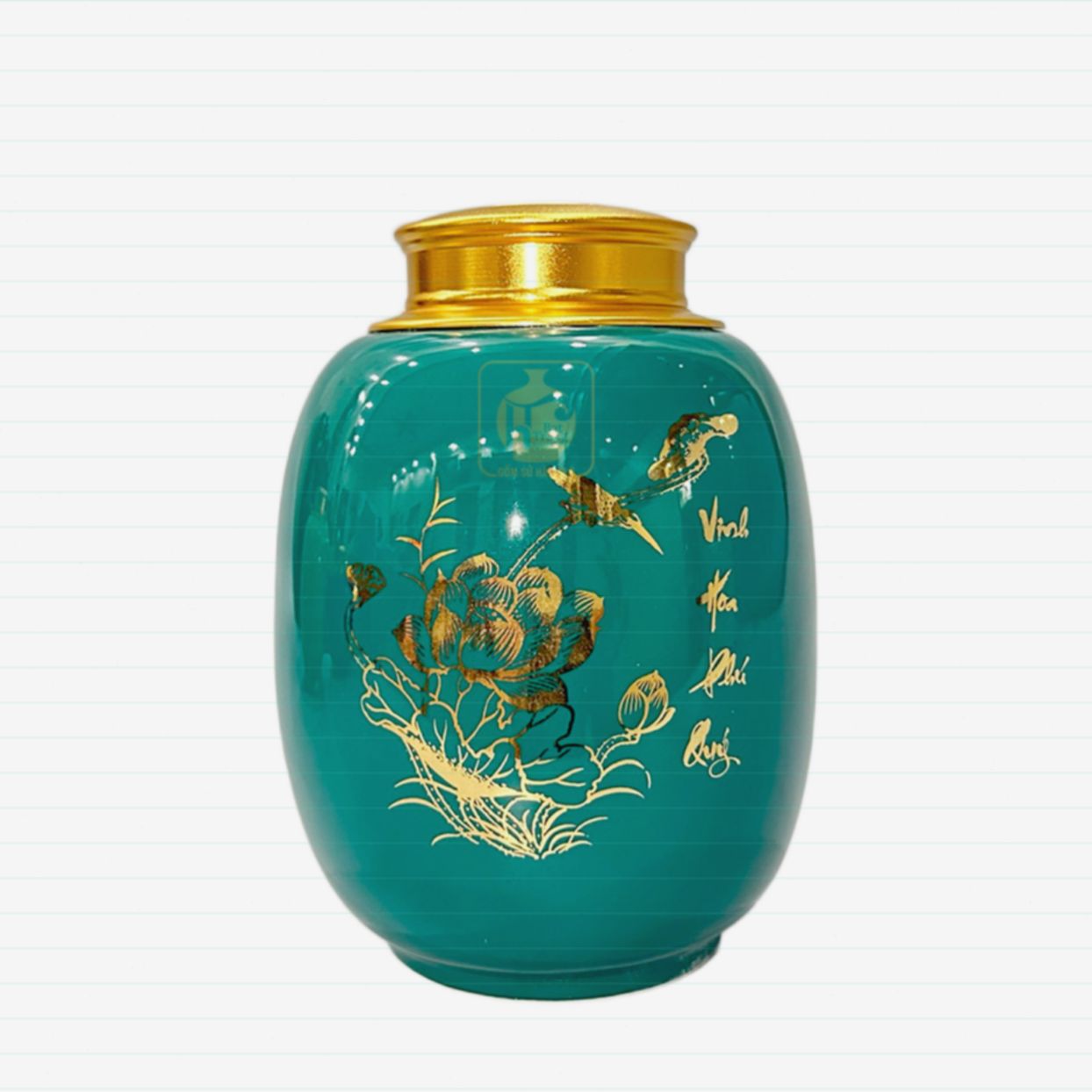 Lọ chè LC007 19cm dáng bí tinh tế, sang trọng, bảo quản trà tốt 