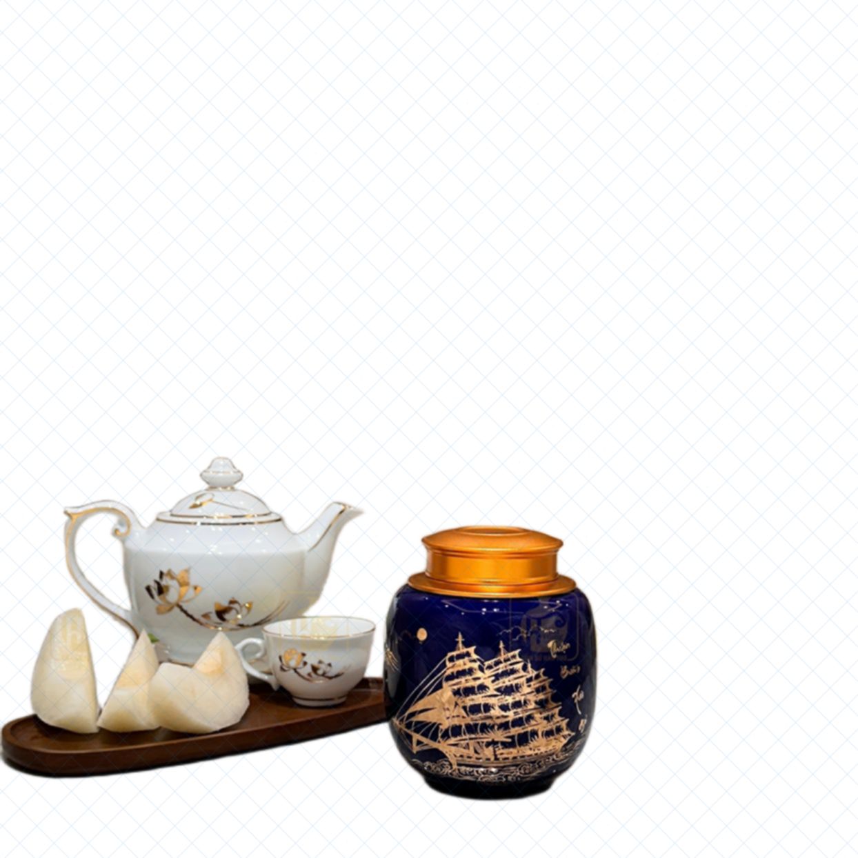Lọ chè quả hồng Bát Tràng LCH6A cao 13cm Đẹp chất lượng 