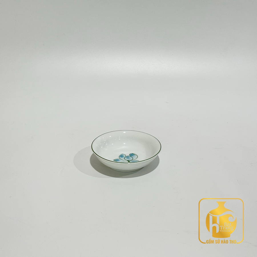 Muối BAX 2 DK 9 cao 2 Gốm sứ Bát Tràng men trắng hoa sen 
