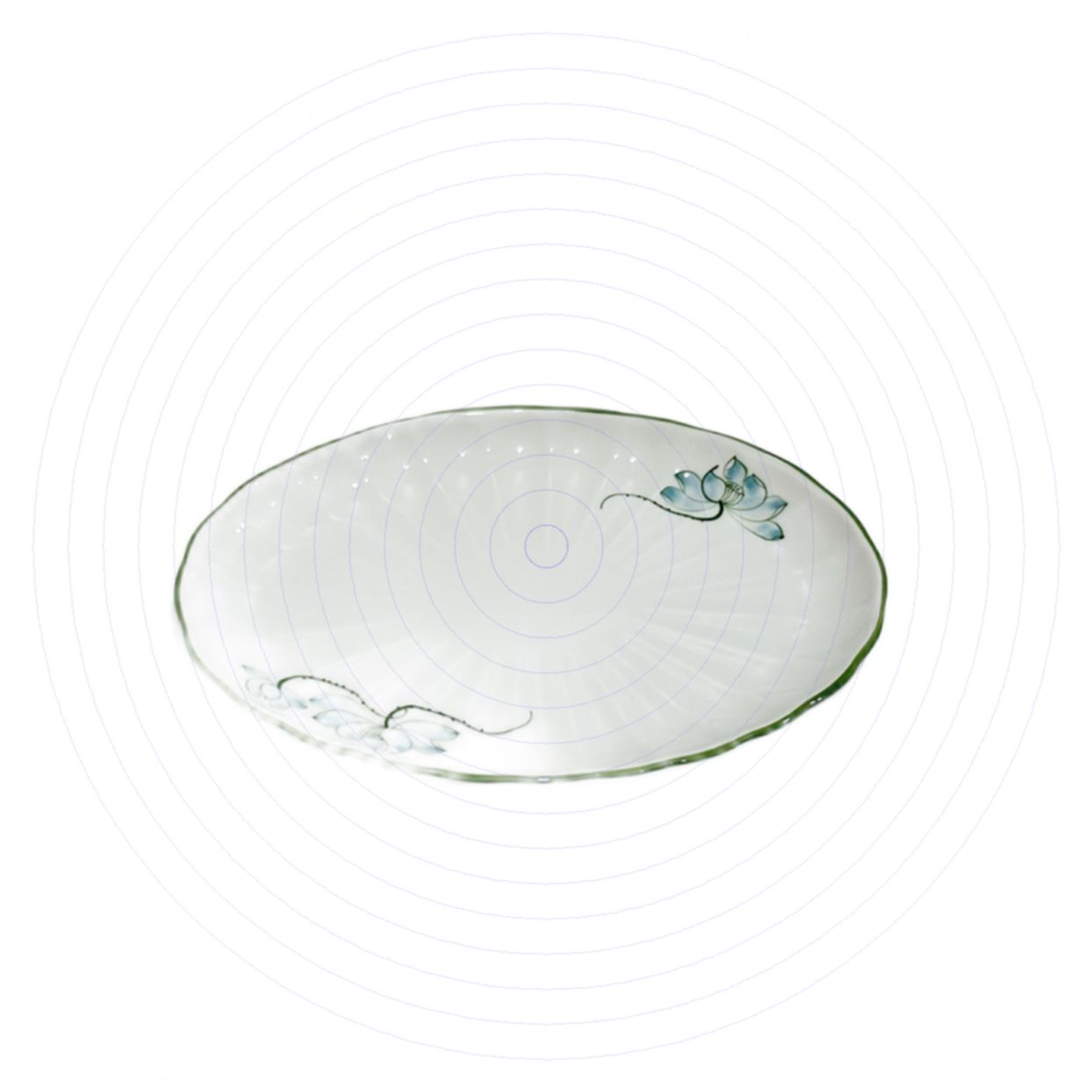 Đĩa bầu dục BAX 6 Gốm sứ Hào Thơ Bát Tràng 27x18 sang trọng 