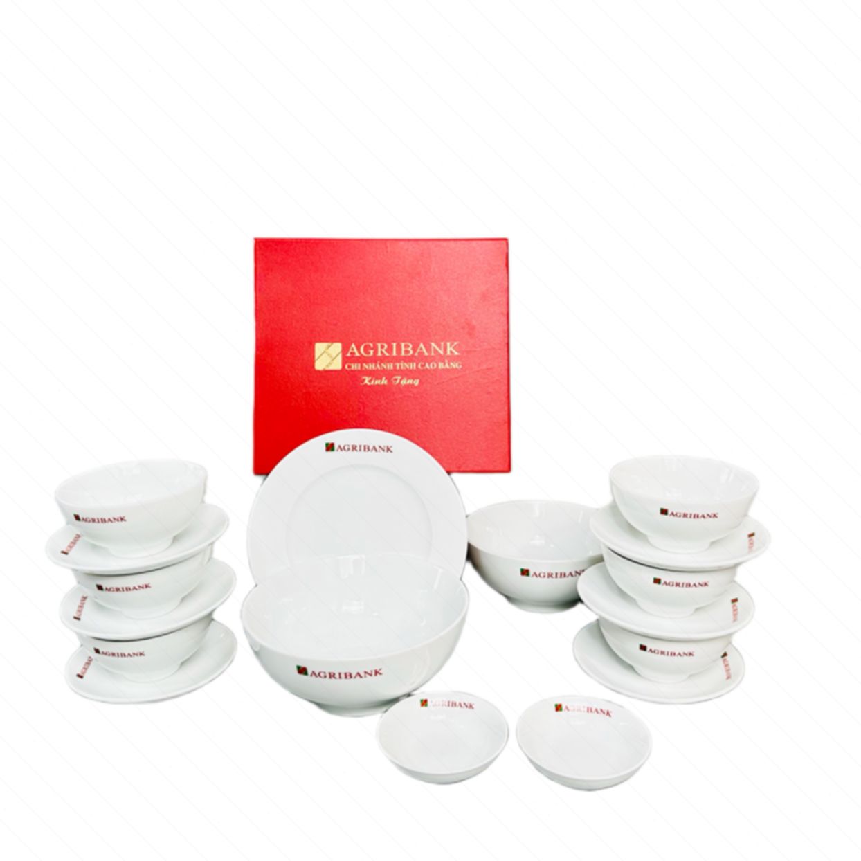 Set 17 món gốm sứ Bát Tràng Men Trắng Chuồn Chuồn Sang Trọng 