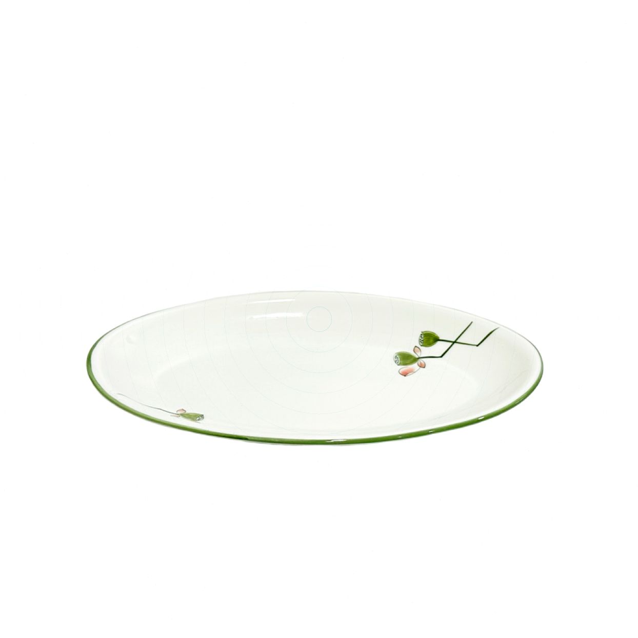 Đĩa bầu dục sâu BAN16 Gốm sứ Bát Tràng chất liệu cao cấp 