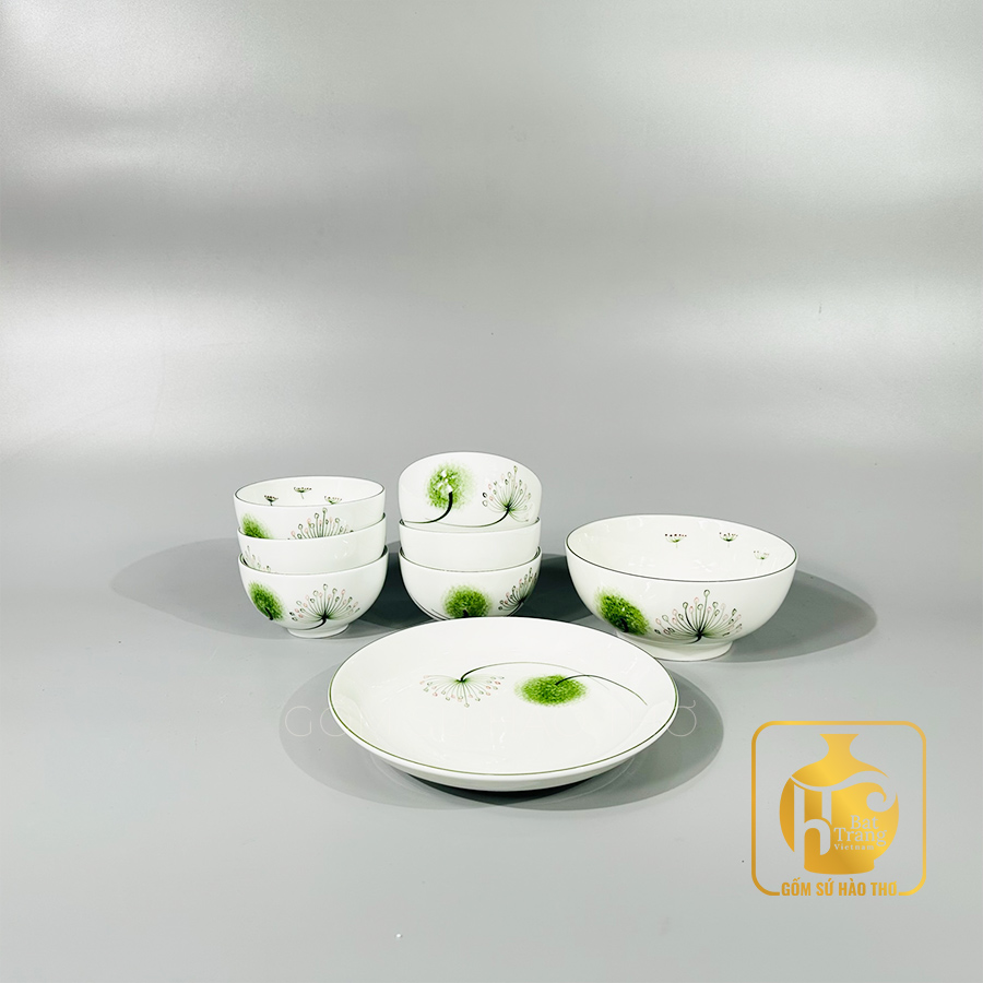 Bộ Bát Đĩa Gốm Sứ Hào Thơ Bát Tràng Sang Trọng Tiện Lợi 