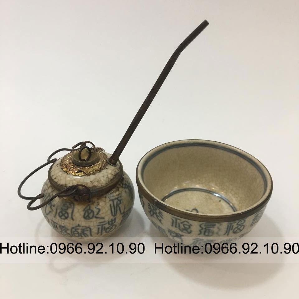 Bát điếu men rạn cổ mini gốm Bát Tràng tinh tế giá tốt