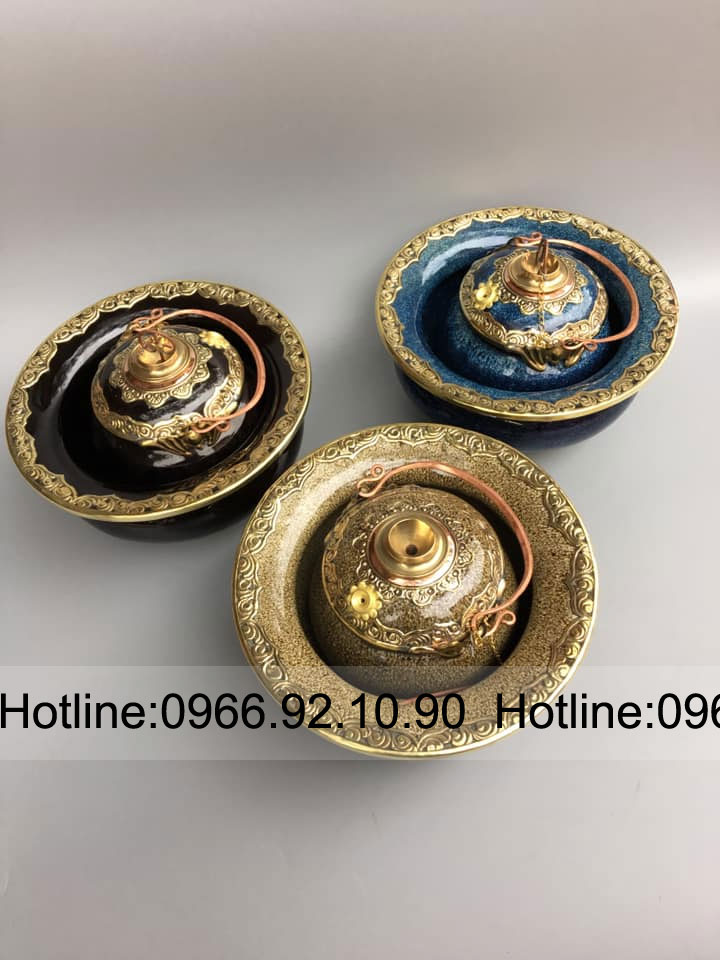 Bát điếu men hỏa biến bọc đồng cao cấp đẹp độc đáo giá tốt