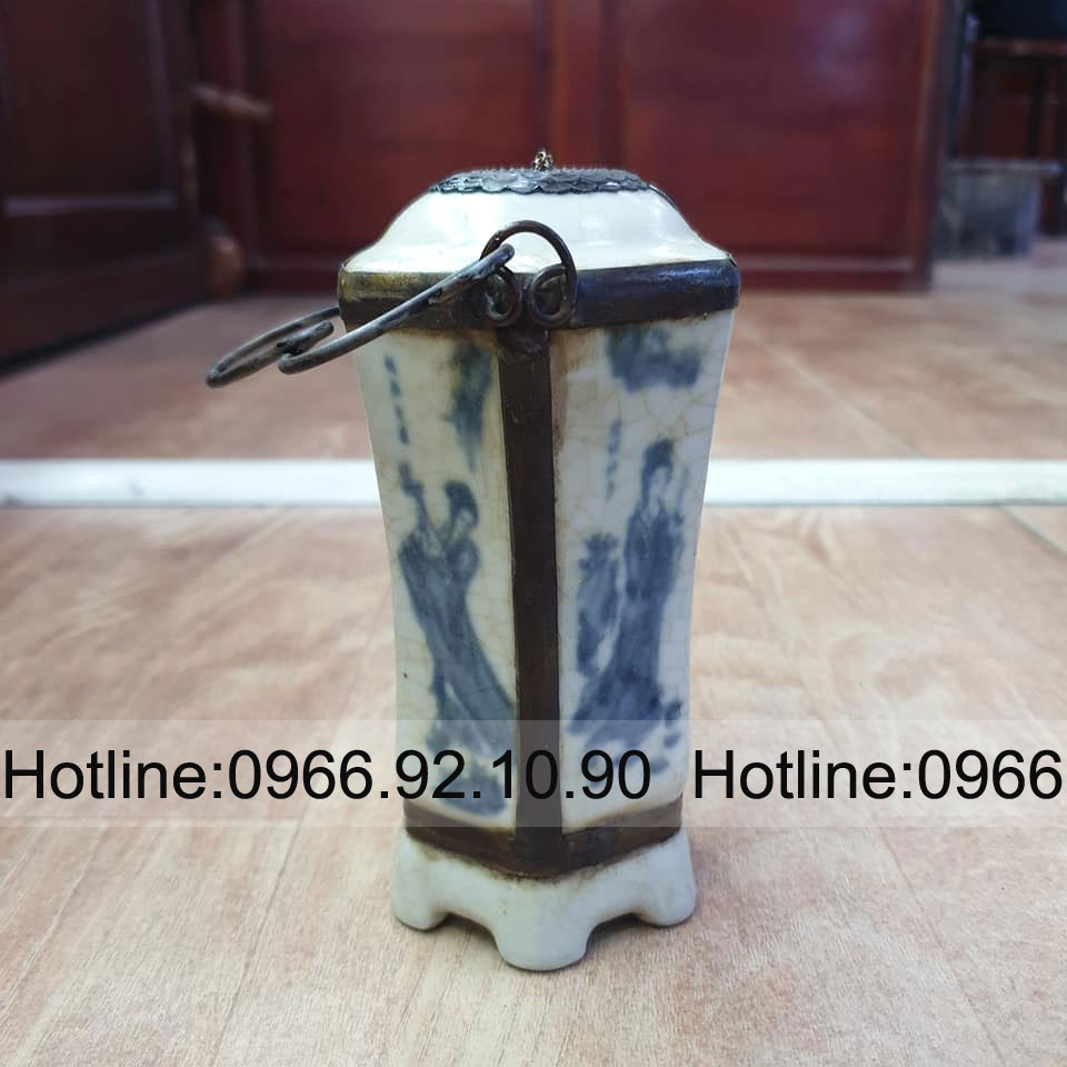 Điếu lục giác giả cổ men rạn mini sang trọng độc đáo mua ngay