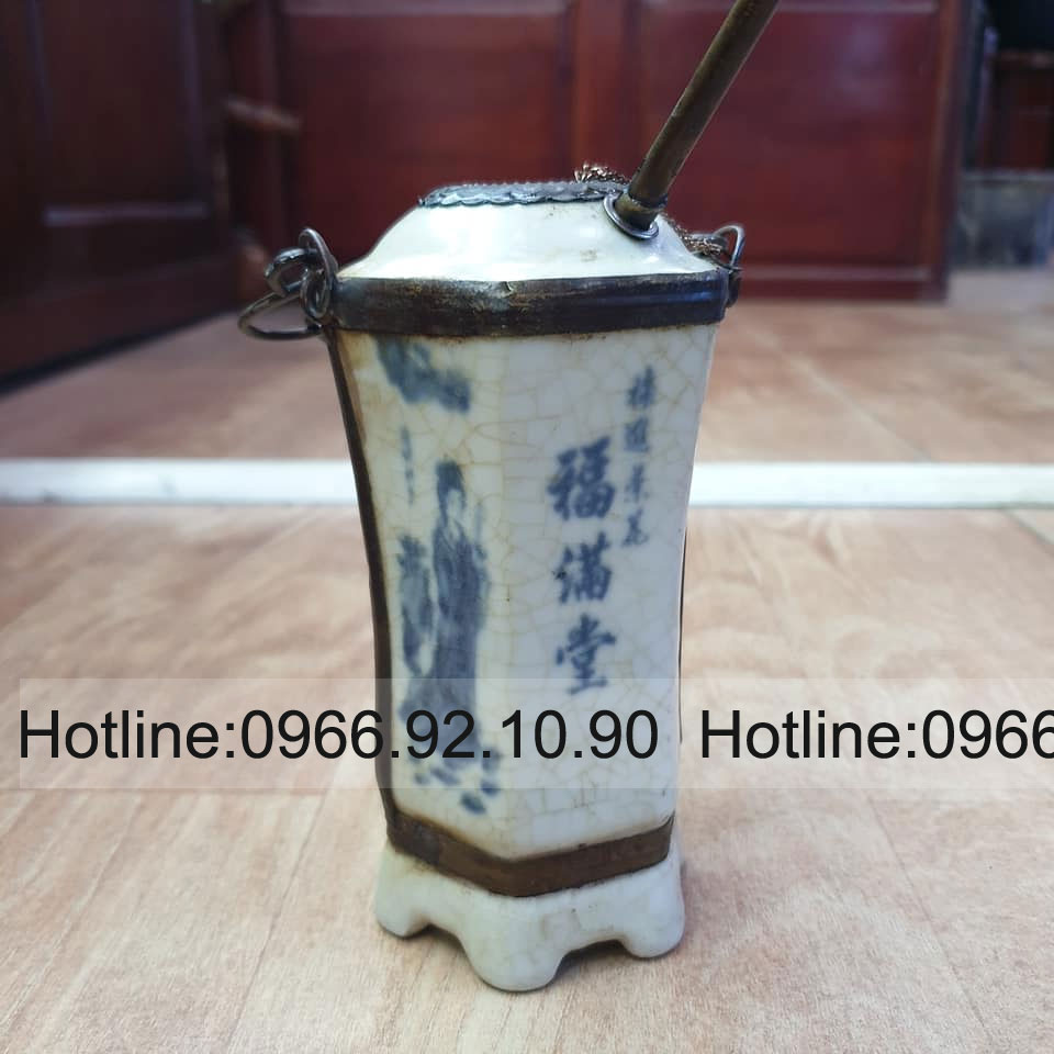 Điếu lục giác giả cổ men rạn mini sang trọng độc đáo mua ngay