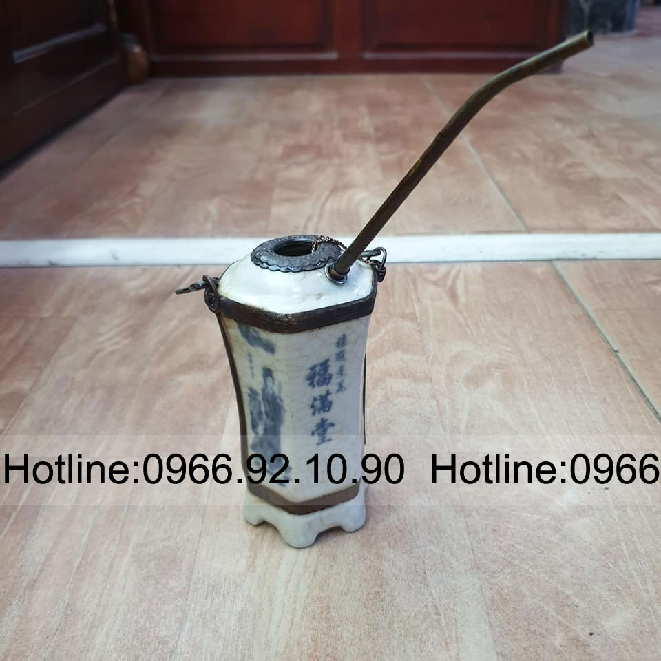 Điếu lục giác giả cổ men rạn mini sang trọng độc đáo mua ngay 