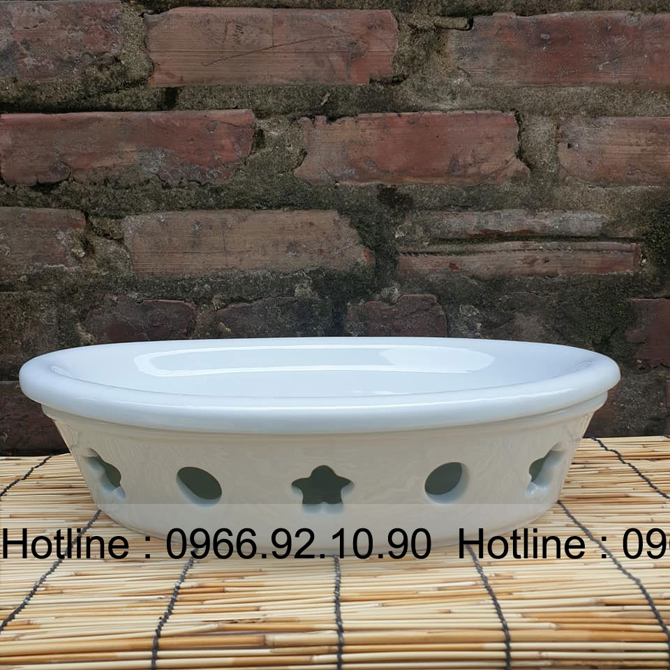 Bếp cồn gốm Bát Tràng 38x26cm Hâm nóng an toàn Tiện lợi Bếp cồn gốm Bát Tràng 38x26cm Hâm nóng an toàn Tiện lợi