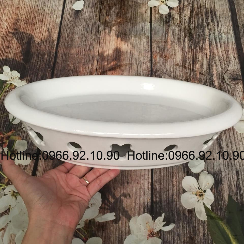 Bếp cồn gốm Bát Tràng 38x26cm Hâm nóng an toàn Tiện lợi Bếp cồn gốm Bát Tràng 38x26cm Hâm nóng an toàn Tiện lợi