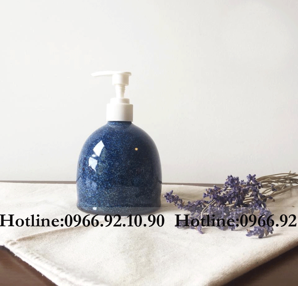 Bình đựng nước rửa tay men hỏa biến sứ cao cấp đẹp bền tiện dụng 