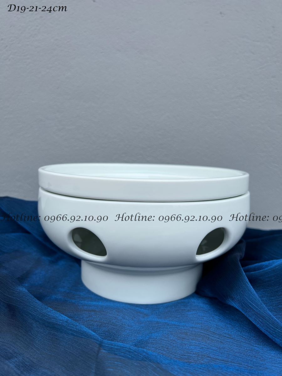Bếp cồn hâm nóng đồ ăn 24cm gốm sứ Bát Tràng chất lượng giá tốt