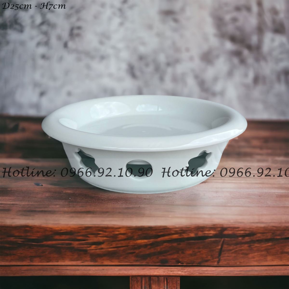 Bếp cồn tròn men trắng Bát Tràng D25cm cao cấp tiện dụng sang trọng Bếp cồn tròn men trắng Bát Tràng D25cm cao cấp tiện dụng sang trọng