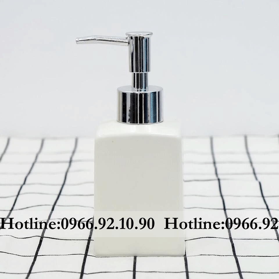 Bình Đựng Xà Phòng Men Tráng Vuông Sứ Cao Cấp Sang Trọng Tiện Lợi 