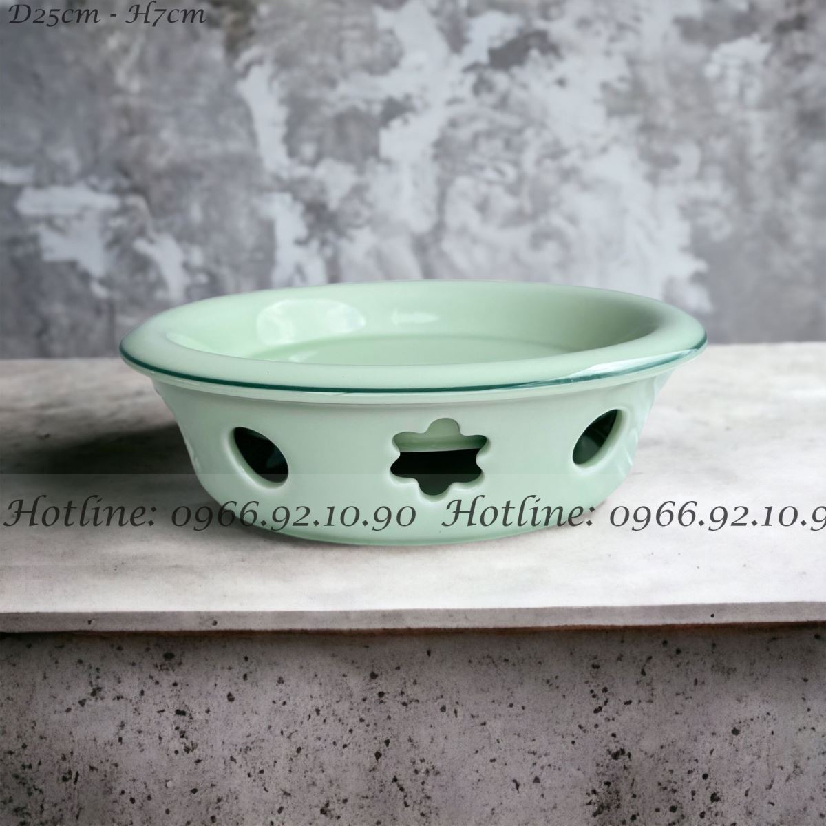 Bếp cồn tròn Bát Tràng men ngọc cao cấp D25cm Giá tốt