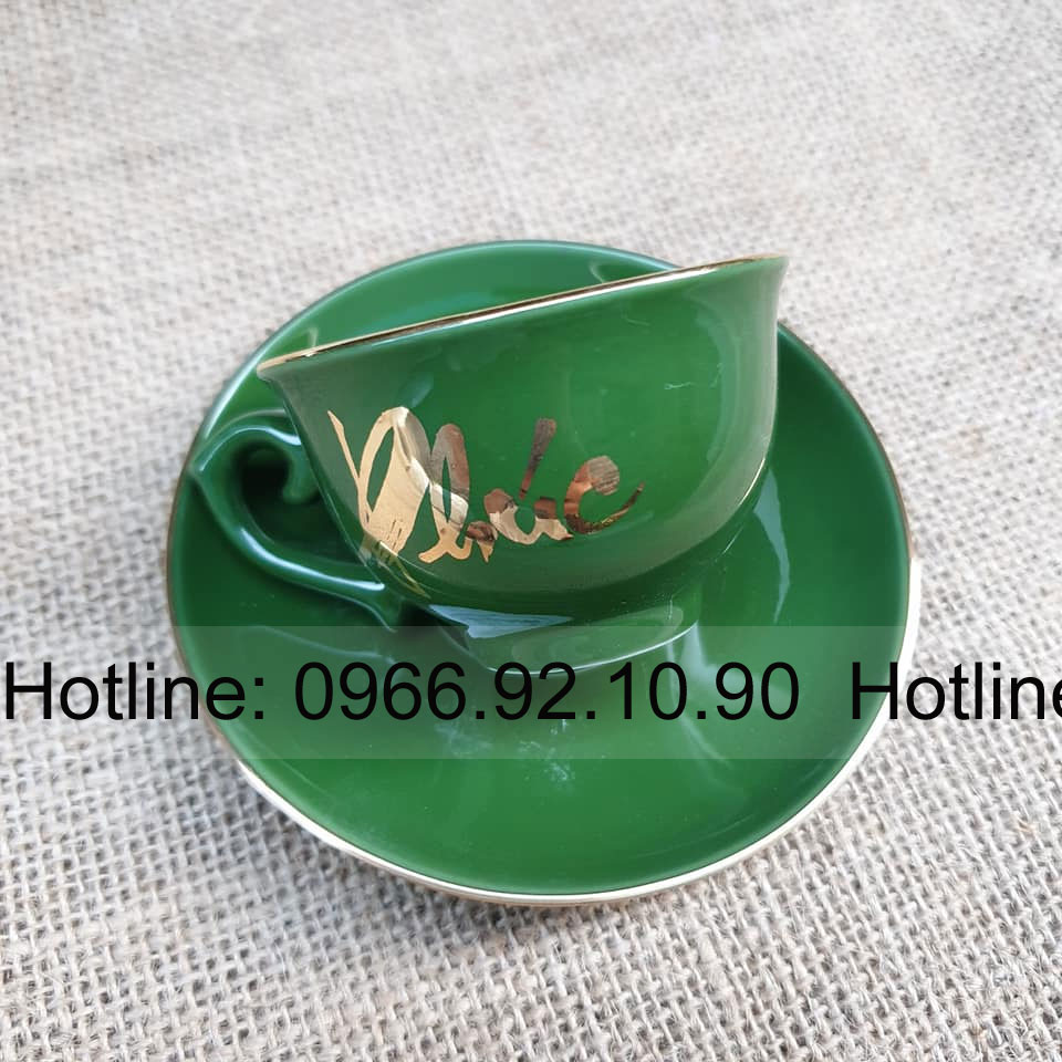 Bộ ấm chén xanh lục bảo PHÚC LỘC THỌ sang trọng cao cấp