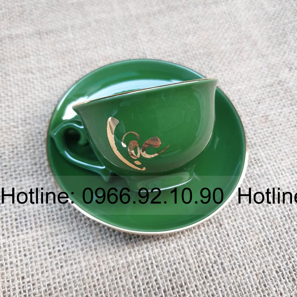Bộ ấm chén xanh lục bảo PHÚC LỘC THỌ sang trọng cao cấp