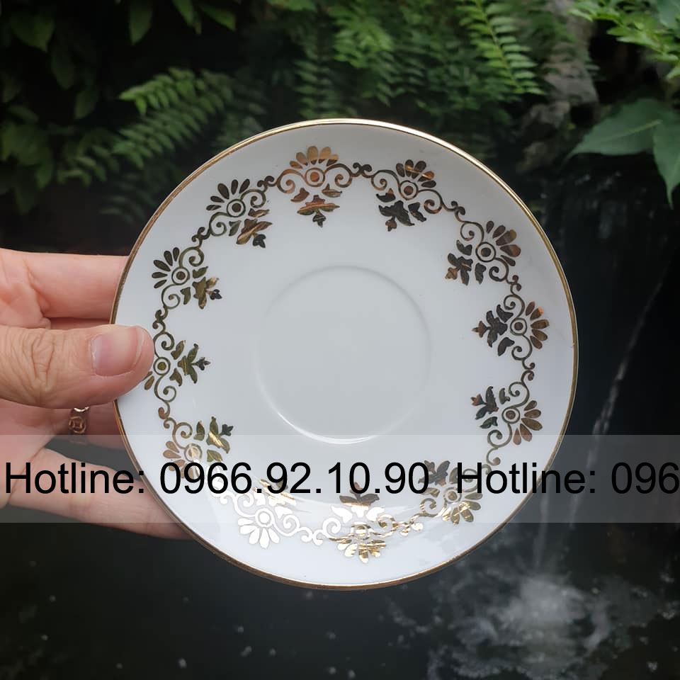 Bộ ấm chén Bát Tràng hoa thị vẽ vàng sang trọng Gốm sứ cao cấp