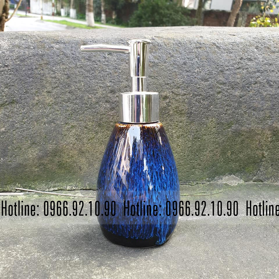 Bìnhđựngnướcrửa tay xàphòng họa tiết xoài men hỏa biến tiện lợi sang chảnh