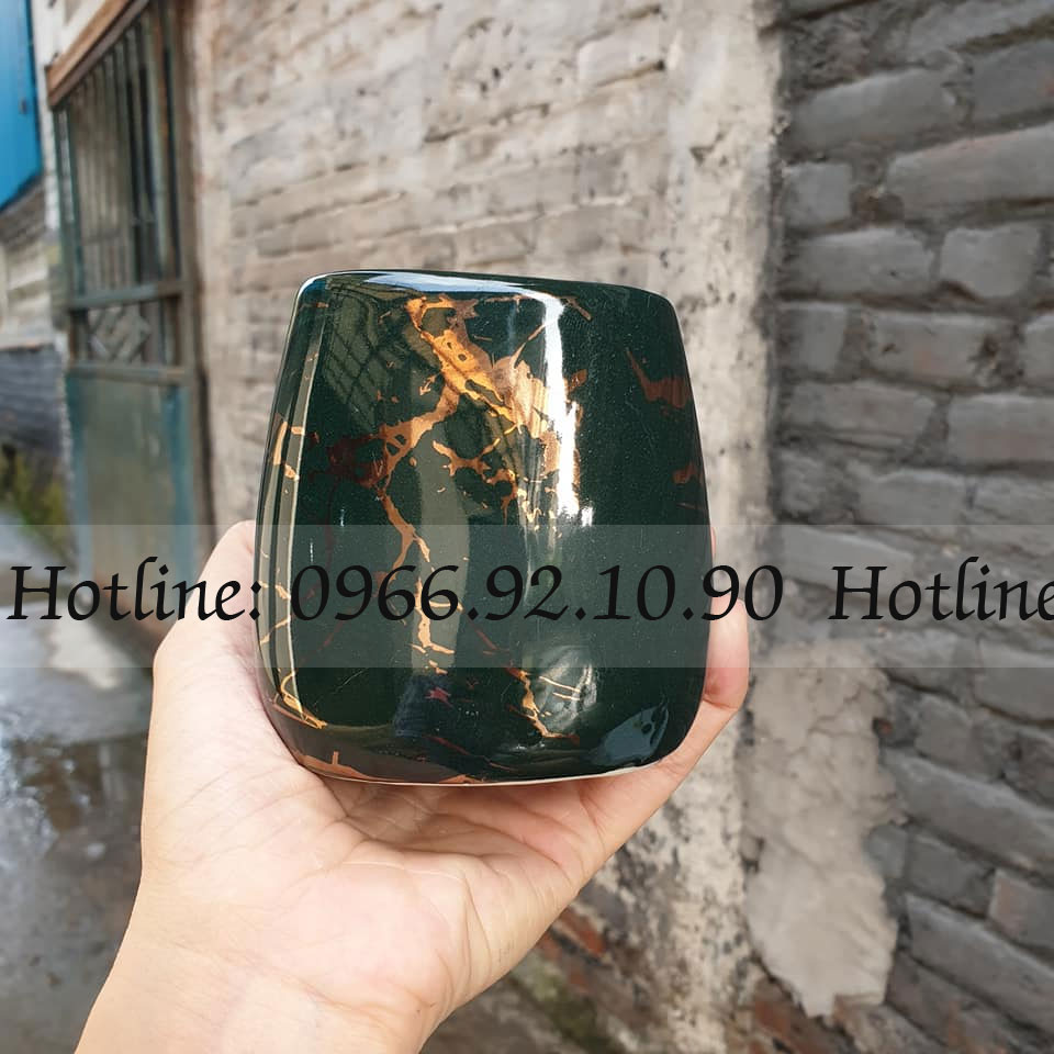 Bộ bình xịt nhà tắm xanh lục vân vàng kim sang trọng tiện lợi 5 món