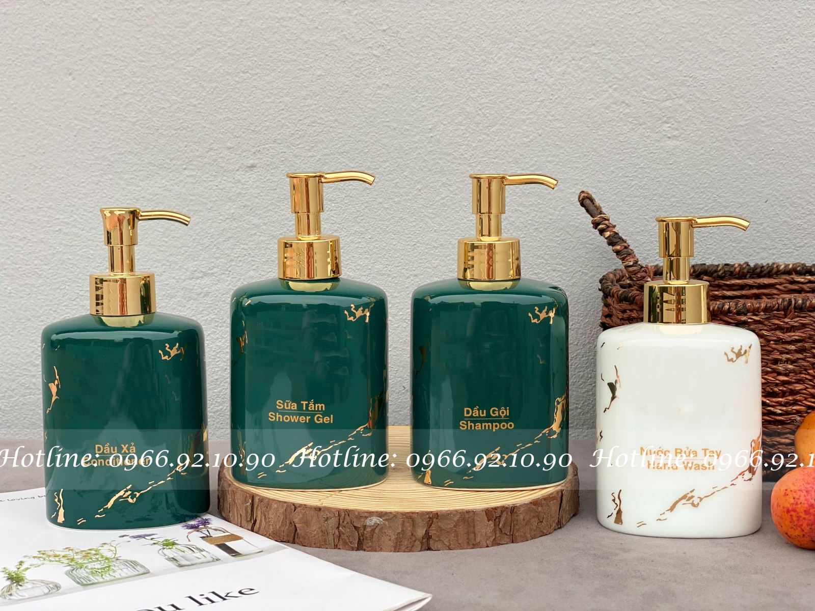 Bình chiết dầu gội sữa tắm xanh cổ vịt loang vàng tiện lợi chất lượng