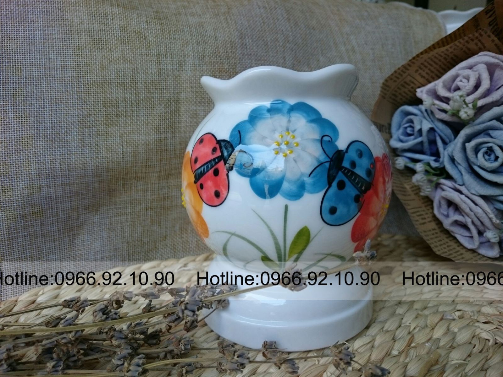 Đèn xông tinh dầu Bát Tràng mini sứ cao cấp quà tặng độc đáo 