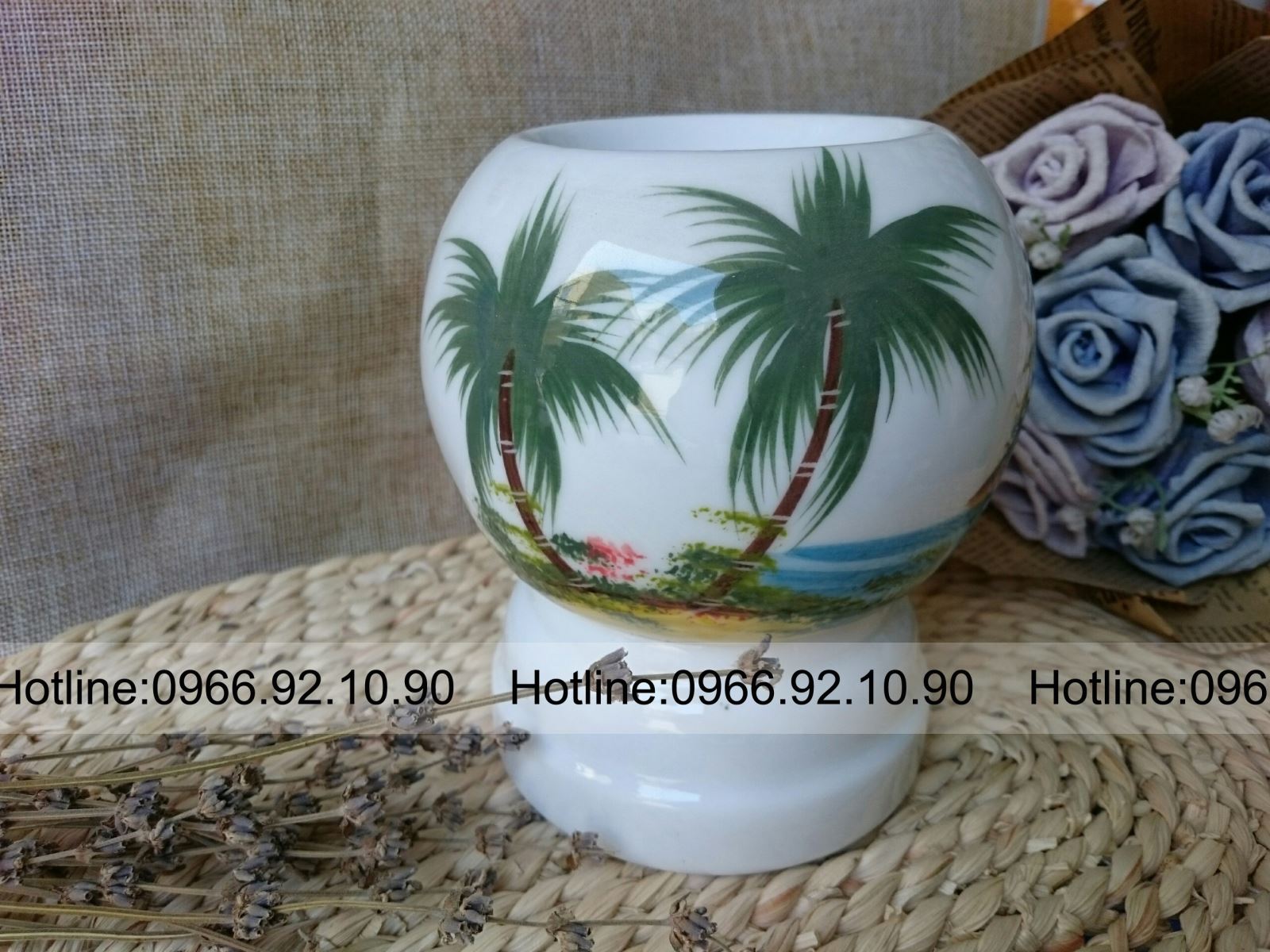 Đèn xông tinh dầu Bát Tràng mini sứ cao cấp đẹp giá tốt 