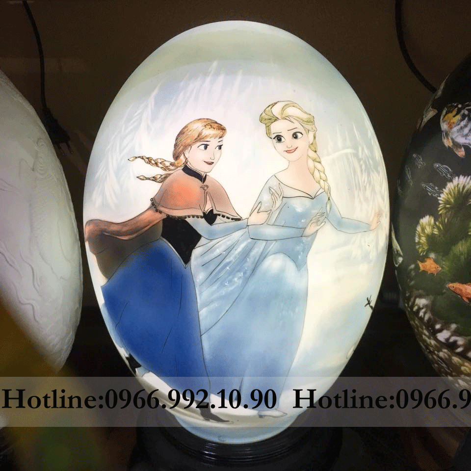 Đèn sứ Elsa Anna Bát Tràng H43cm quà tặng cao cấp bền đẹp