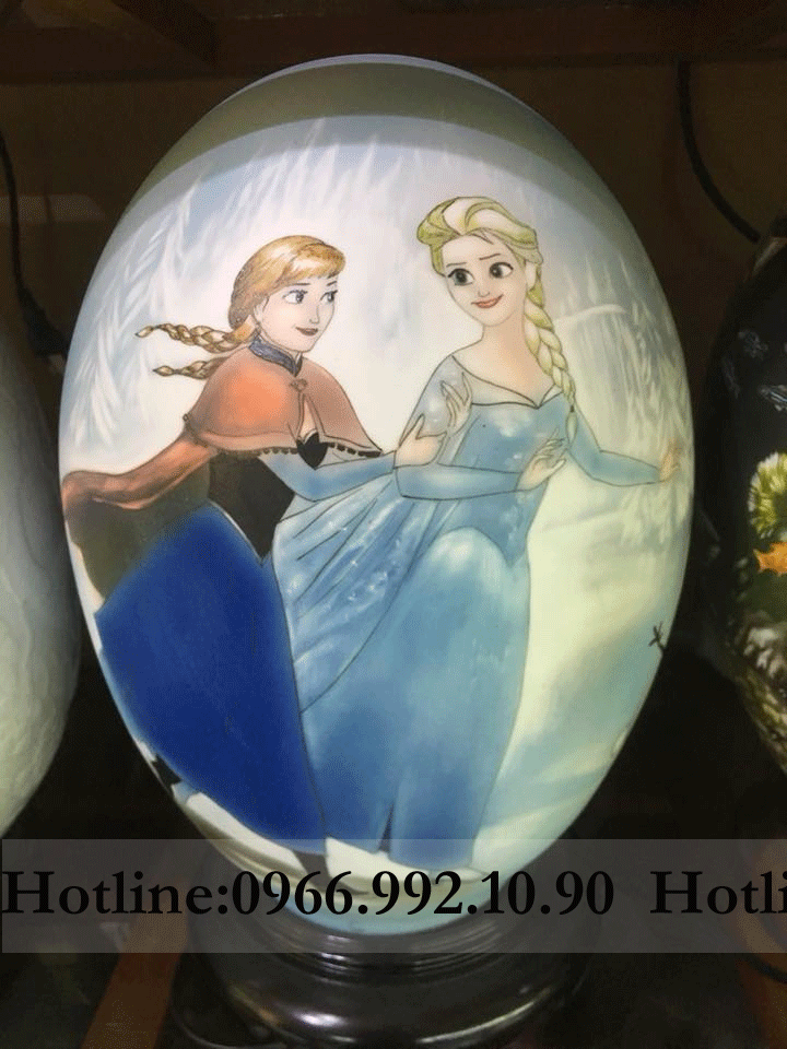 Đèn sứ Elsa Anna Bát Tràng H43cm quà tặng cao cấp bền đẹp