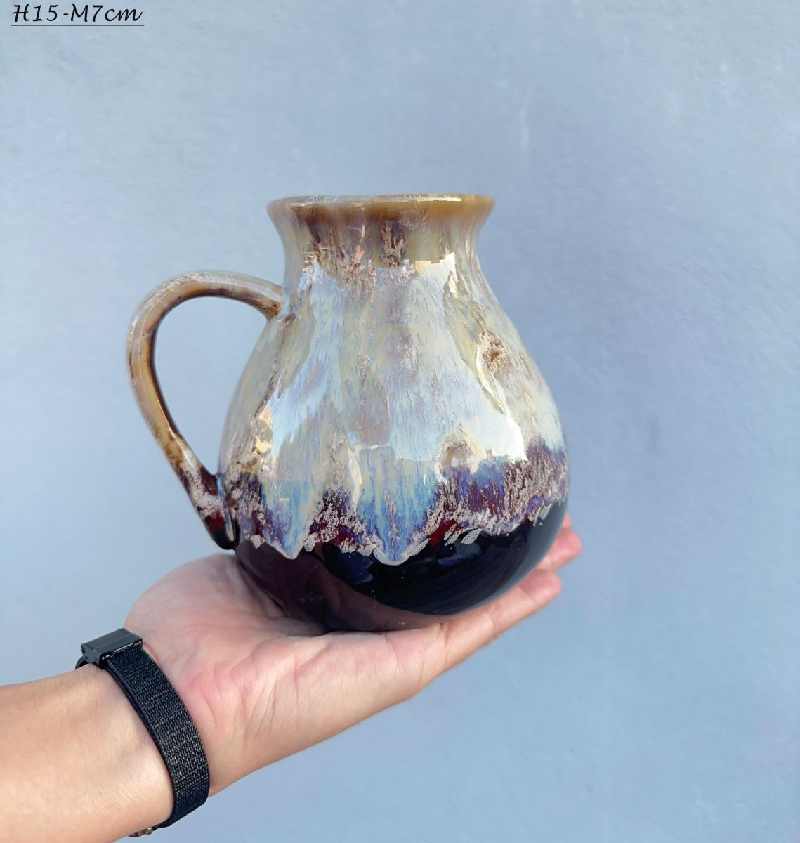 Lọ hoa mini men hỏa biến Bát Tràng 15cm sang trọng độc đáo Lọ hoa mini men hỏa biến Bát Tràng 15cm sang trọng độc đáo