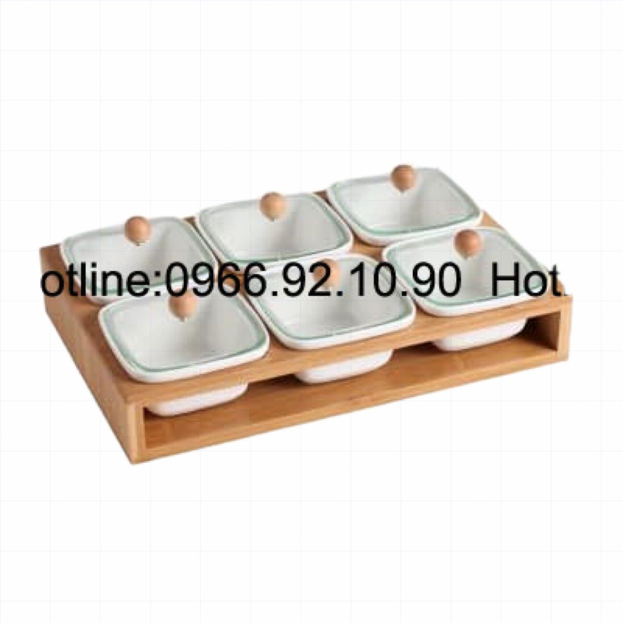 xml<pre>Khay mứt 6 ngăn nắp kính sứ tre hiện đại sang trọng tiện ích</pre> 