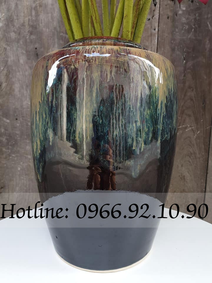 Thạp hỏa biến Bát Tràng 33cm sang trọng trang trí nhà đẹp 