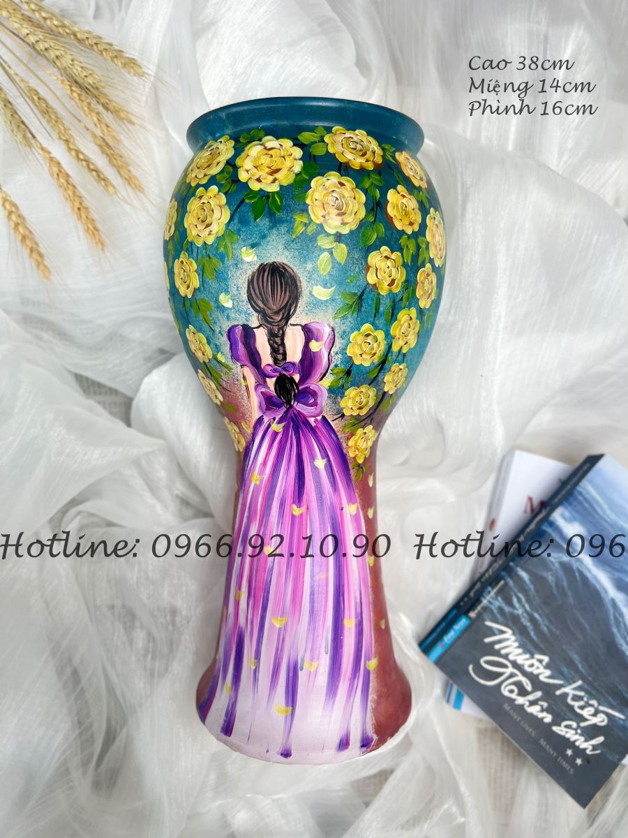 Lọ cô gái 3D Bát Tràng cao cấp sang trọng quà tặng độc đáo Lọ cô gái 3D Bát Tràng cao cấp sang trọng quà tặng độc đáo