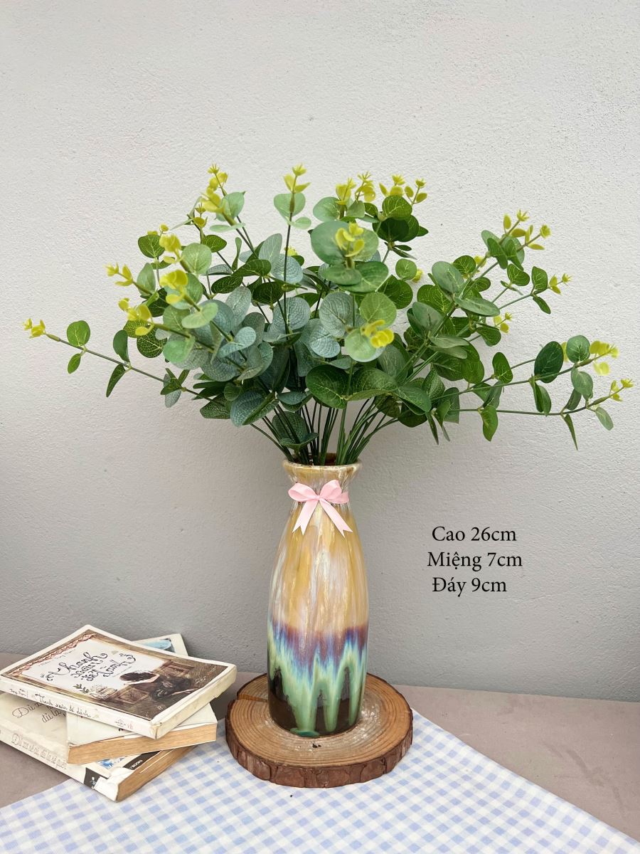 Lọ hoa men hỏa biến A004 H26cm sang trọng trang trí nhà đẹp