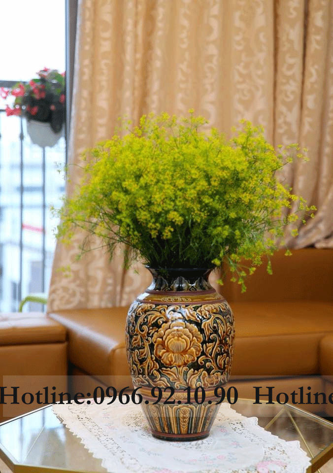 Lọ xoài hoa dây Bát Tràng H37xD23cm sứ cao cấp quà tặng đẹp
