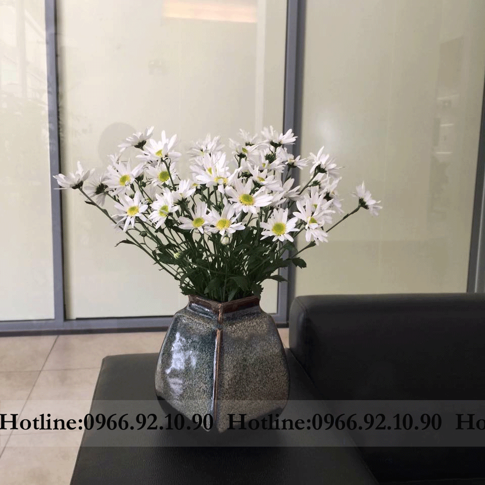 Lọ hoa men hỏa gấm sang trọng dáng giỏ cua vò chum sứ Bát Tràng