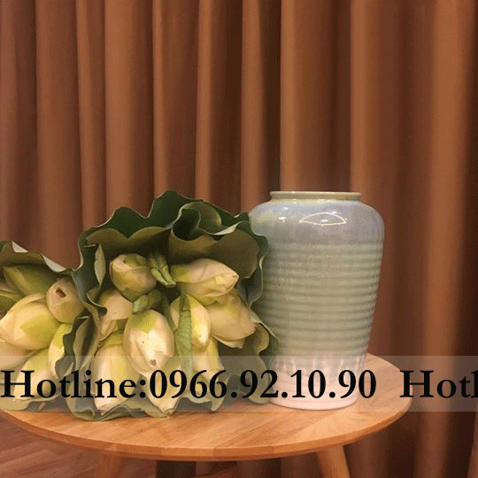 lọ hoa men hỏa biến xanh ngọc cao 30cm decor đẹp tinh tế 
