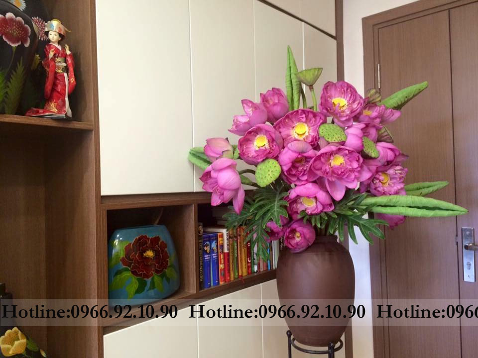 Chum sành đất nung Bát Tràng cắm hoa cao cấp H36cm D26cm