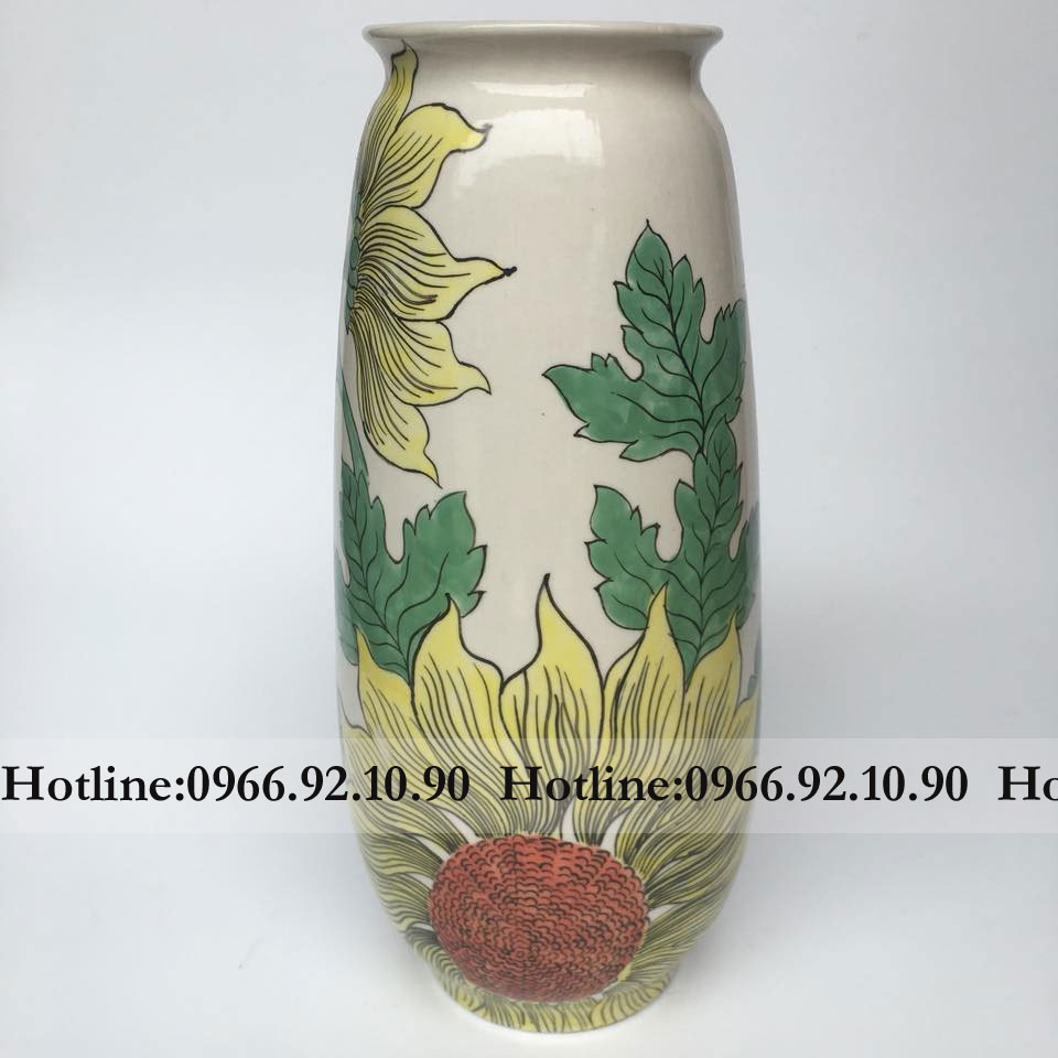 Lọ hoa giả họa tiết dây hoa 33cm gốm sứ Bát Tràng tinh xảo