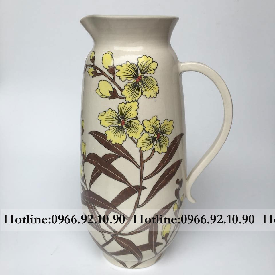 Lọ giả vuốt bình sữa H33cm Bát Tràng men bóng tinh xảo