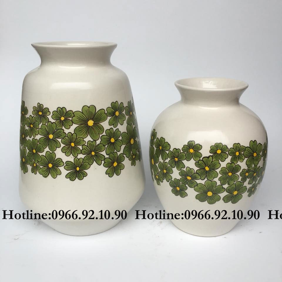Bộ lọ giả vuốt vẽ hoa xanh Bát Tràng đẹp độc đáo sang trọng