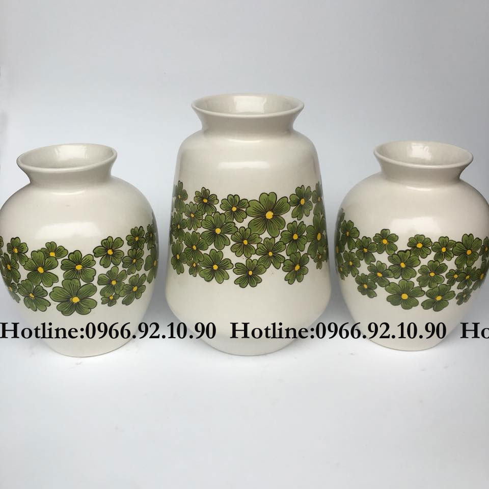 Bộ lọ giả vuốt vẽ hoa xanh Bát Tràng đẹp độc đáo sang trọng