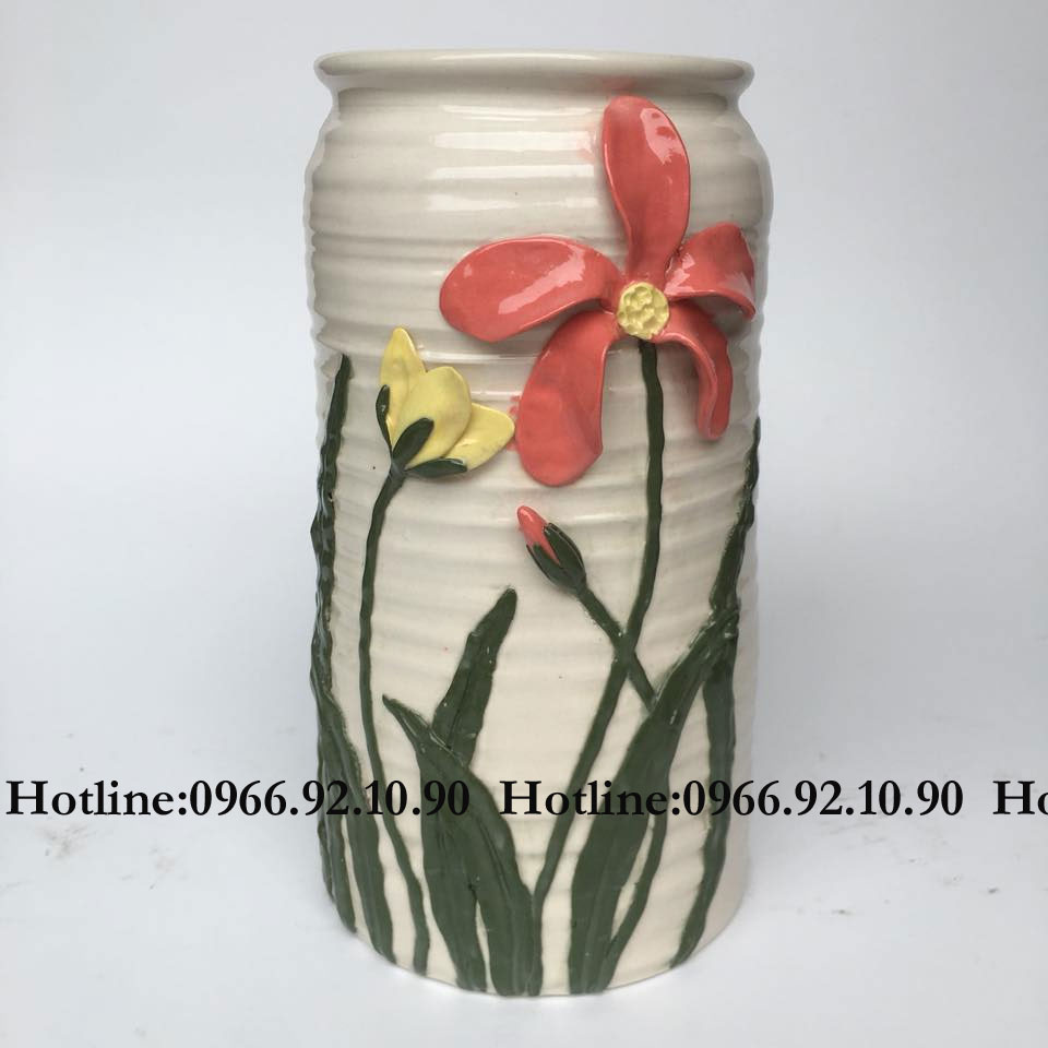 Lọ ống giả vuốt đắp nổi H26cm sang trọng, tinh tế, đẹp mắt 