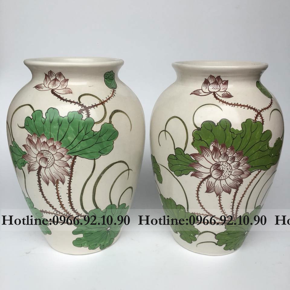 Bộ vò gốm sứ giả vuốt H26cm sang trọng quà tặng độc đáo